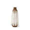 Short Rustic Brown White Ceramic Vase