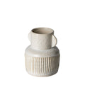 Small Ribbed Eggshell Ceramic Vase
