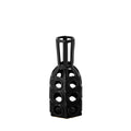 Black Cutout Drum Ceramic Vase