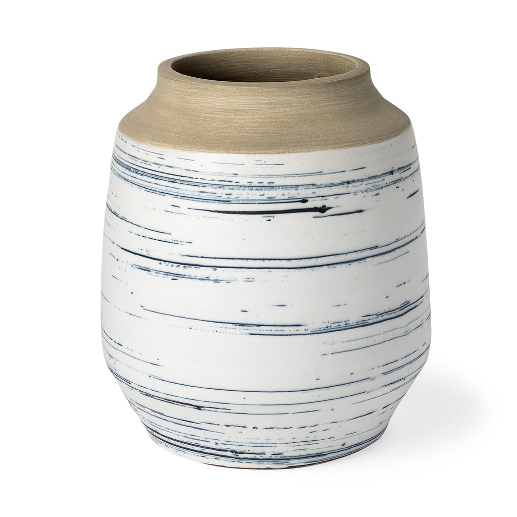 Tall Blue Pattern Ceramic Vase
