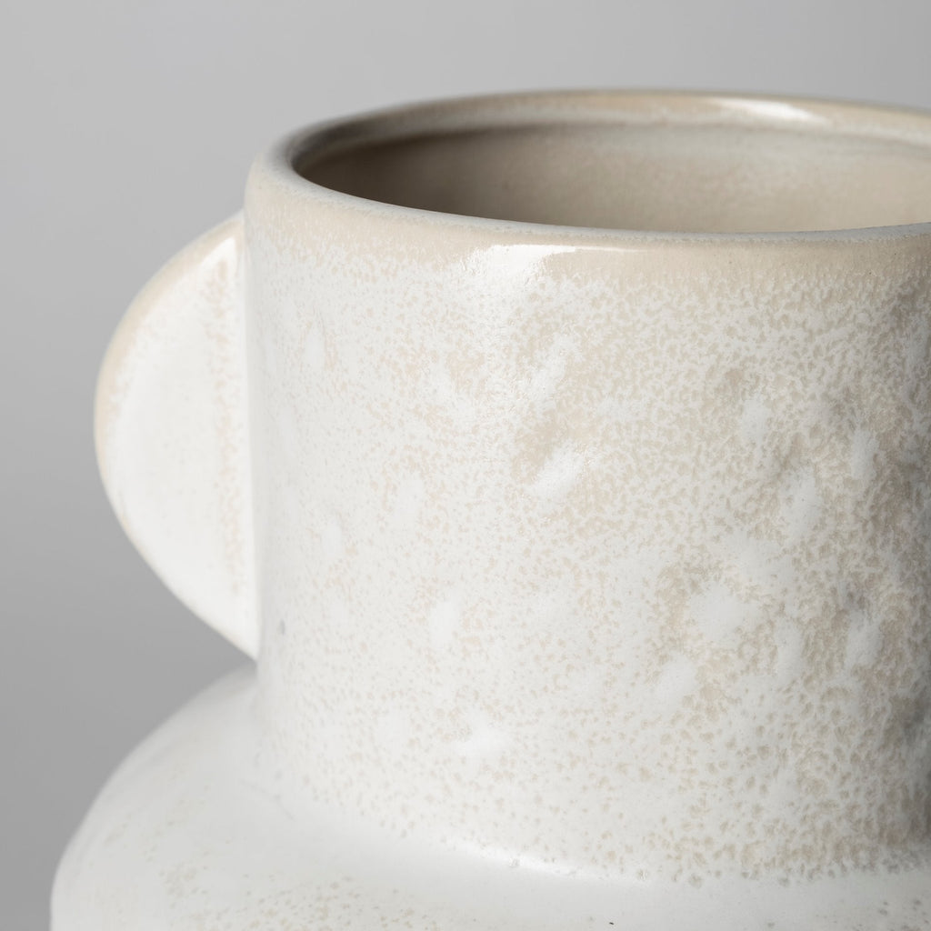 Small Ribbed Eggshell Ceramic Vase