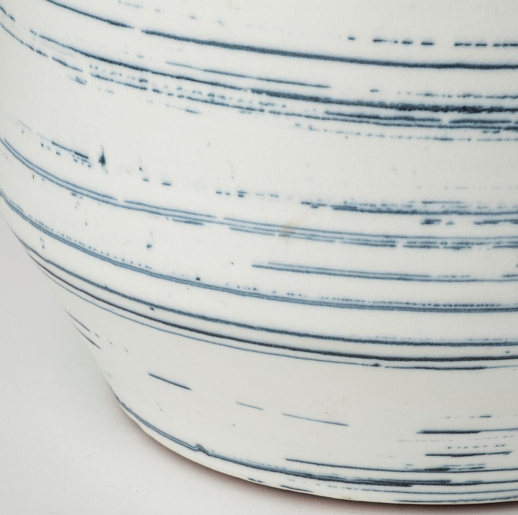 Short Blue Pattern Ceramic Vase