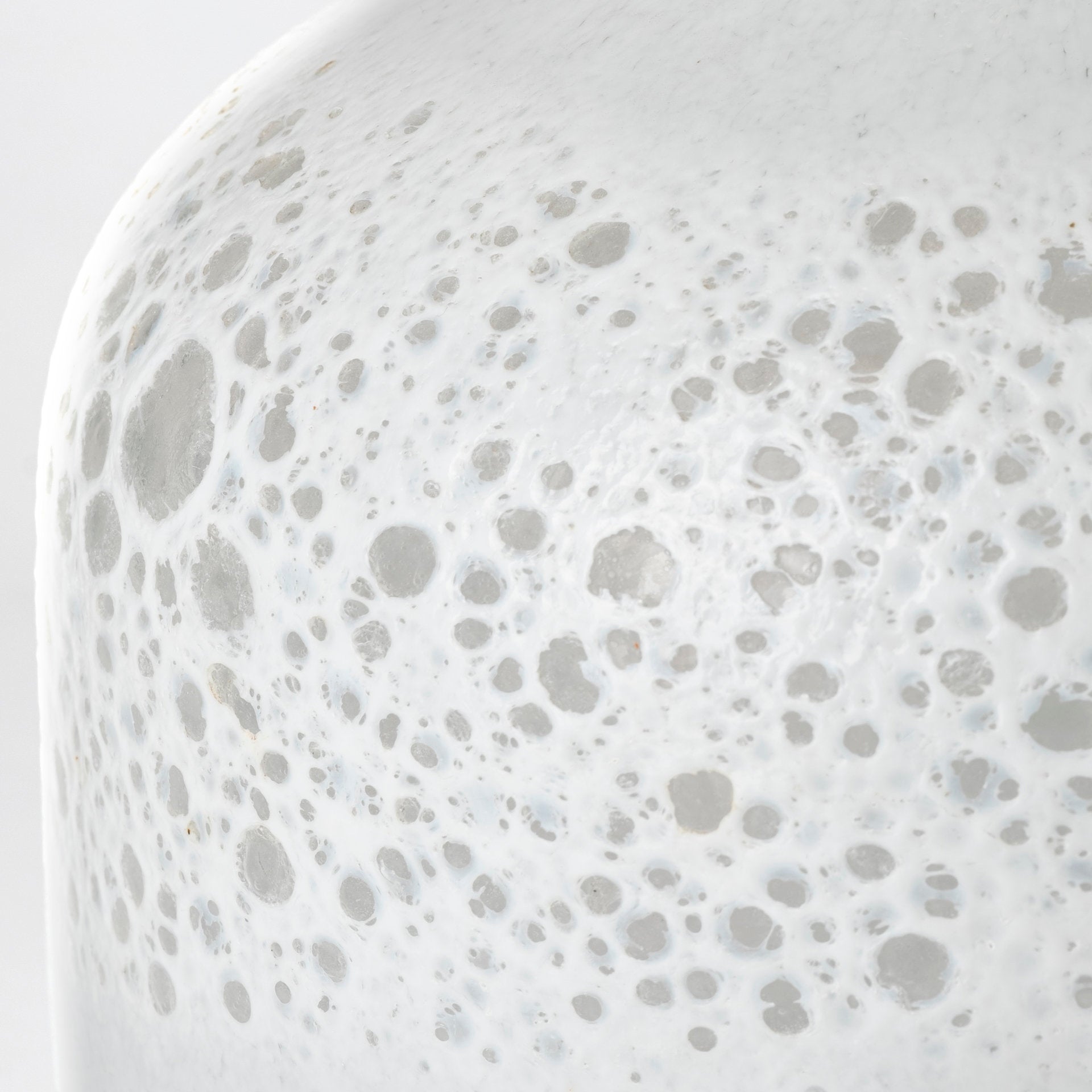 Short White Glass Vase with Gold Rim