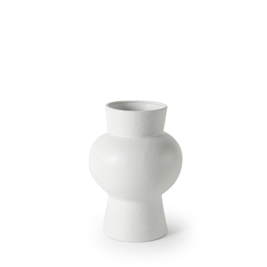 Medium Minimalist White Ceramic Vase