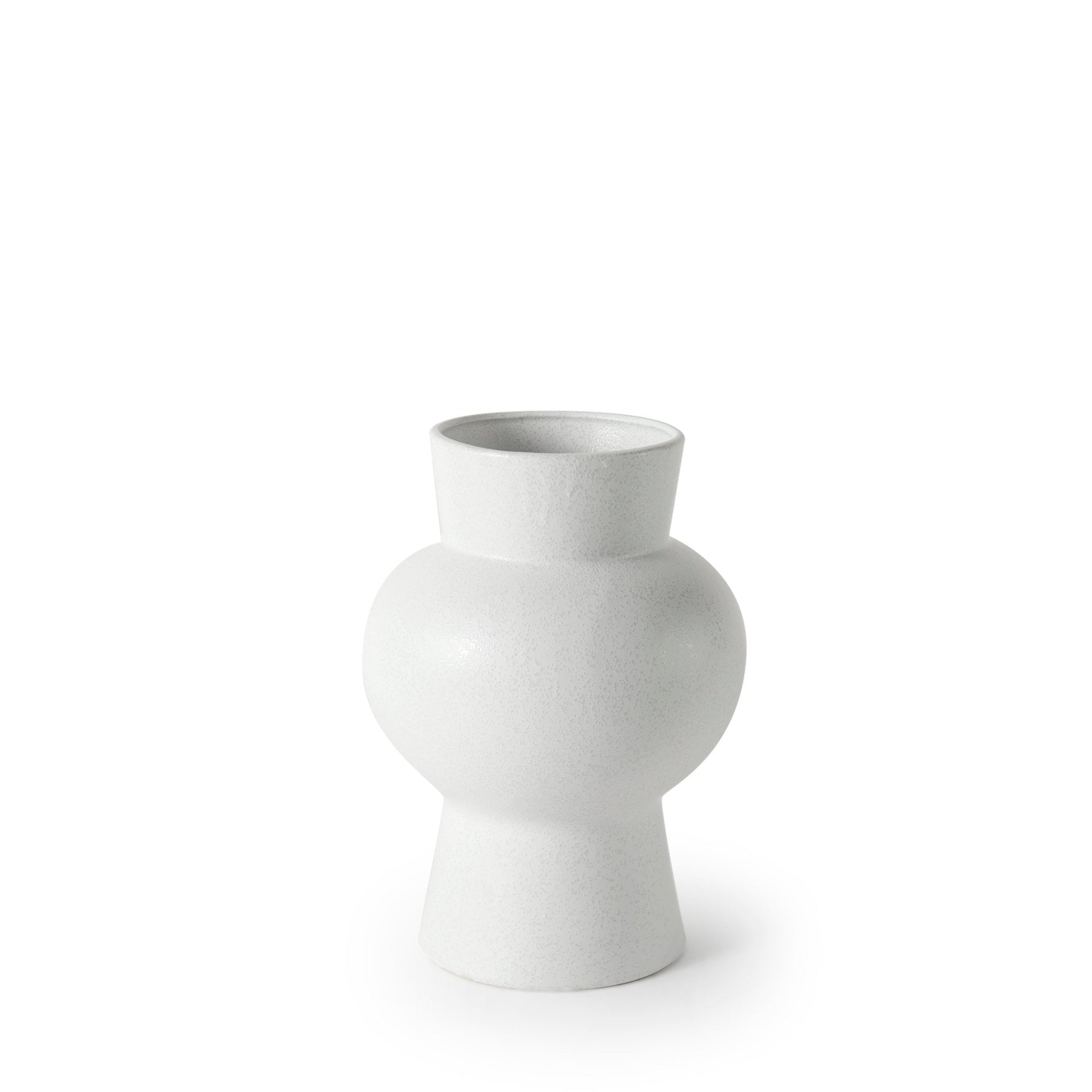 Medium Minimalist White Ceramic Vase