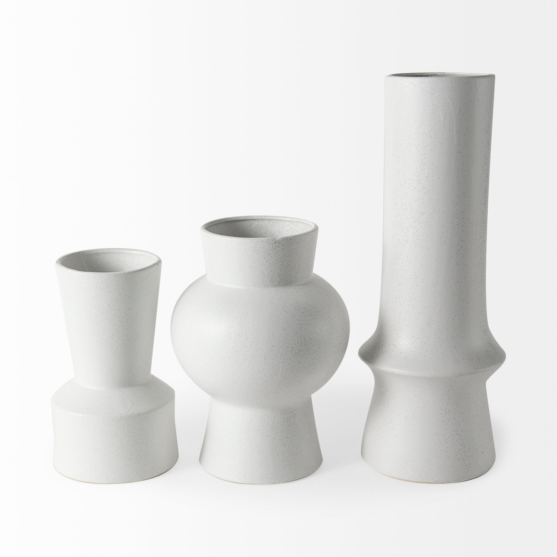 Medium Minimalist White Ceramic Vase