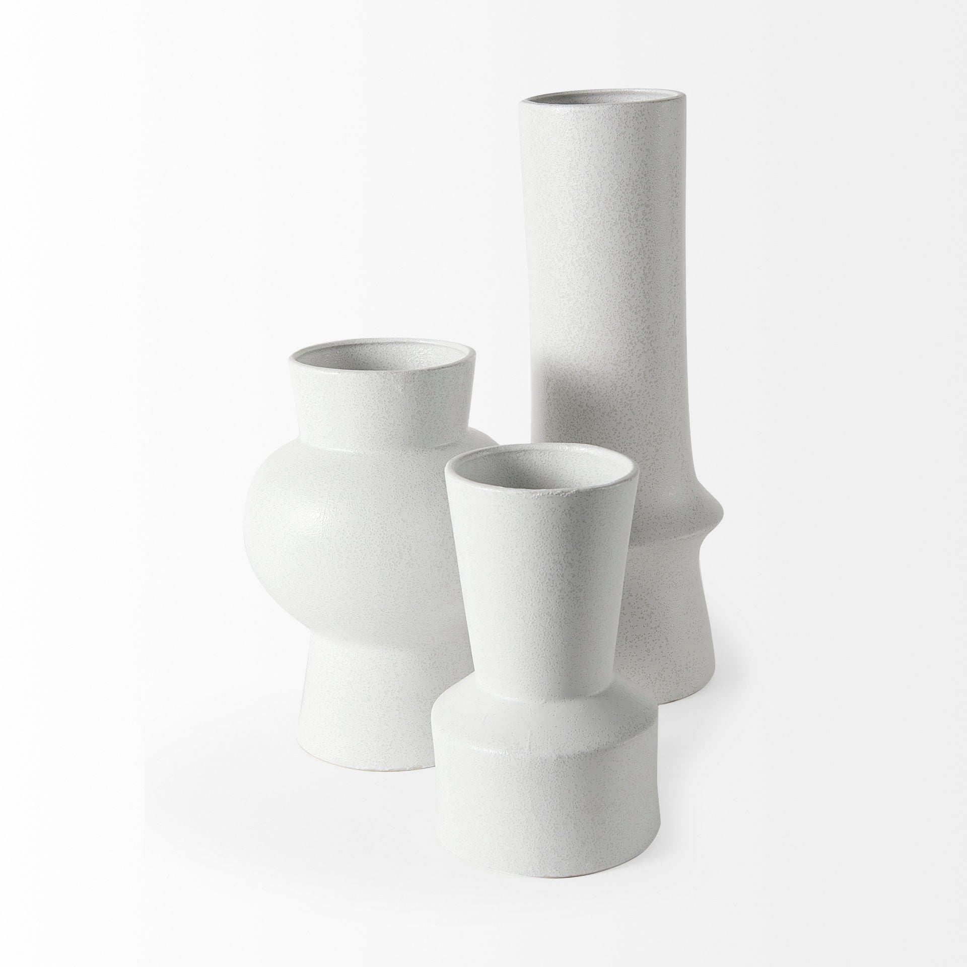 Medium Minimalist White Ceramic Vase