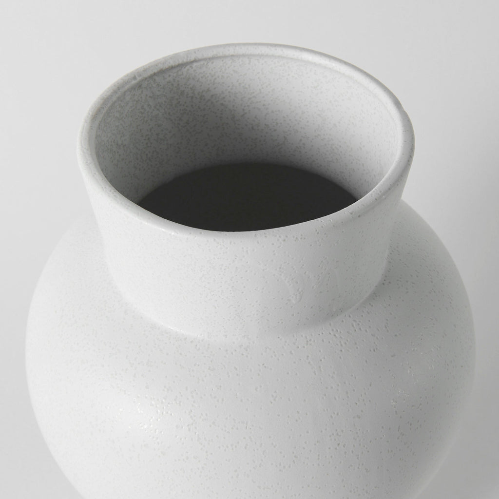 Medium Minimalist White Ceramic Vase