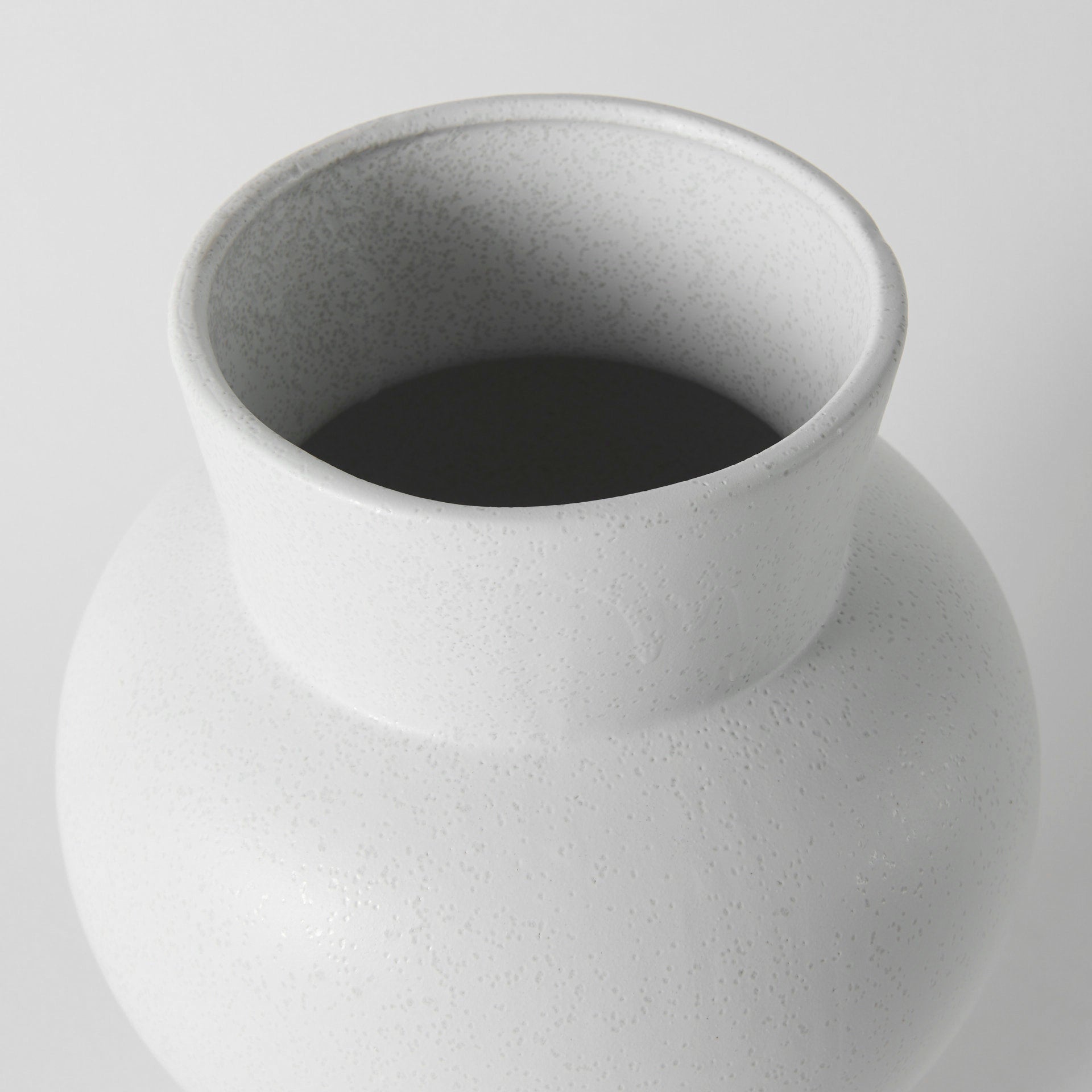 Medium Minimalist White Ceramic Vase