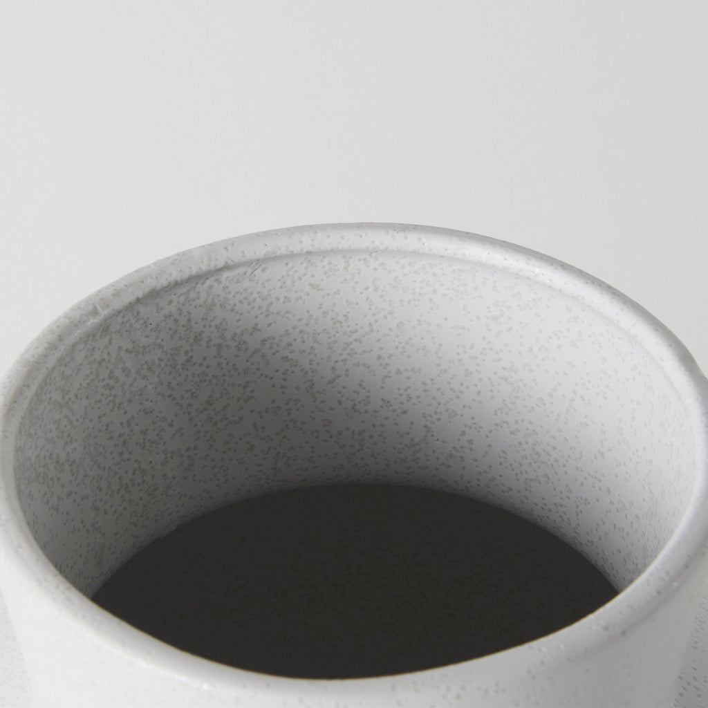 Medium Minimalist White Ceramic Vase