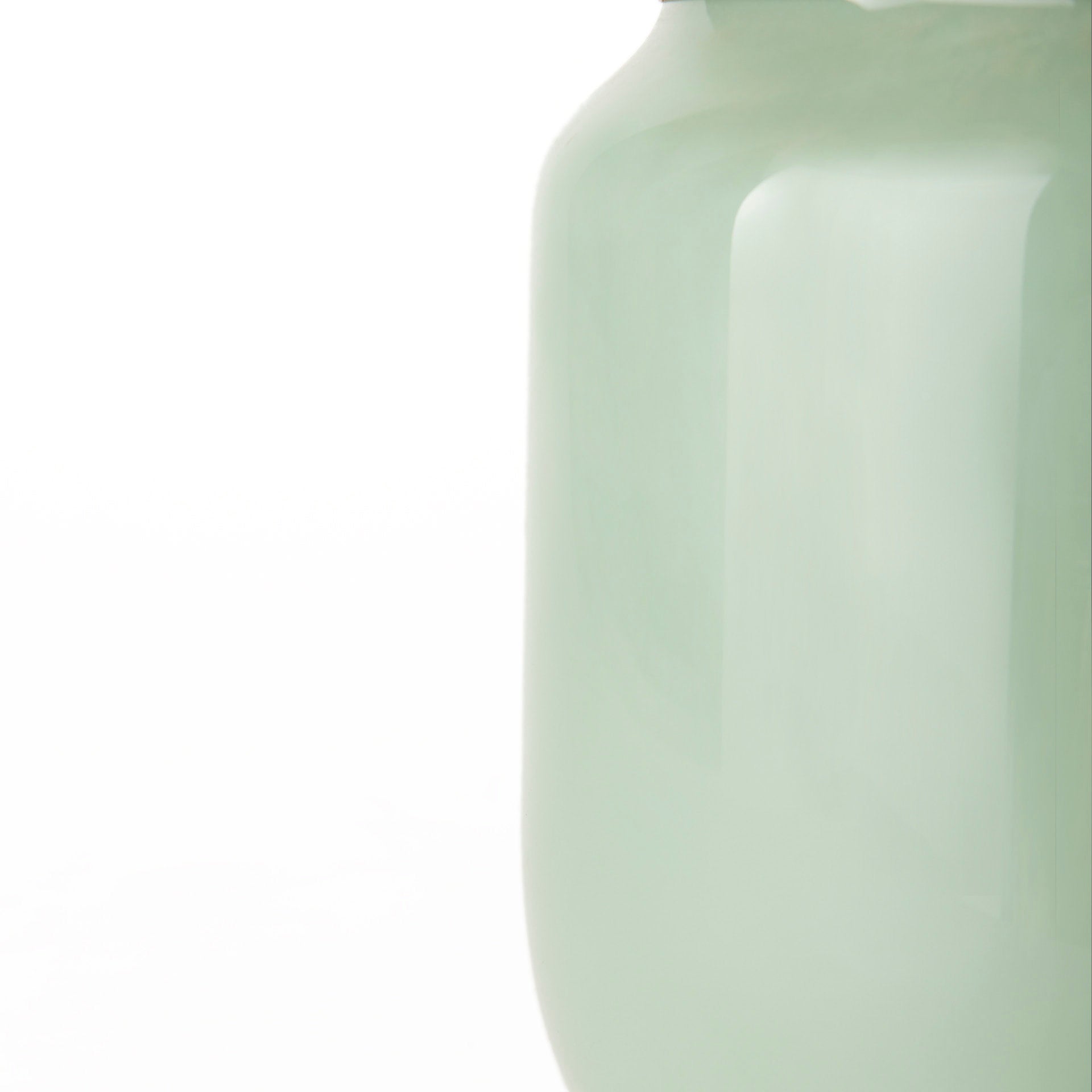 Green Glass Vase with Gold Metal Neck