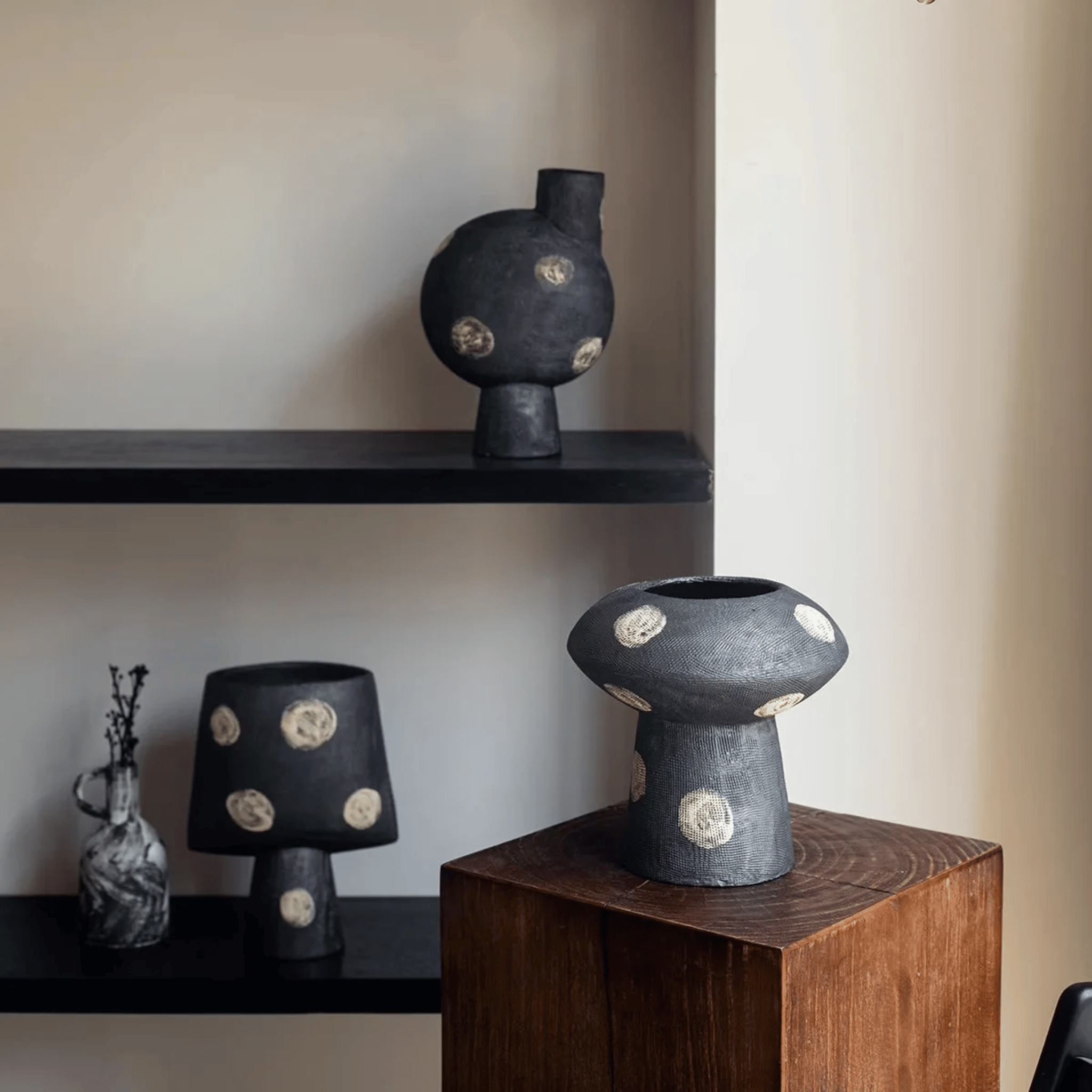 Handmade Polka Dot Ceramic Vase Collection