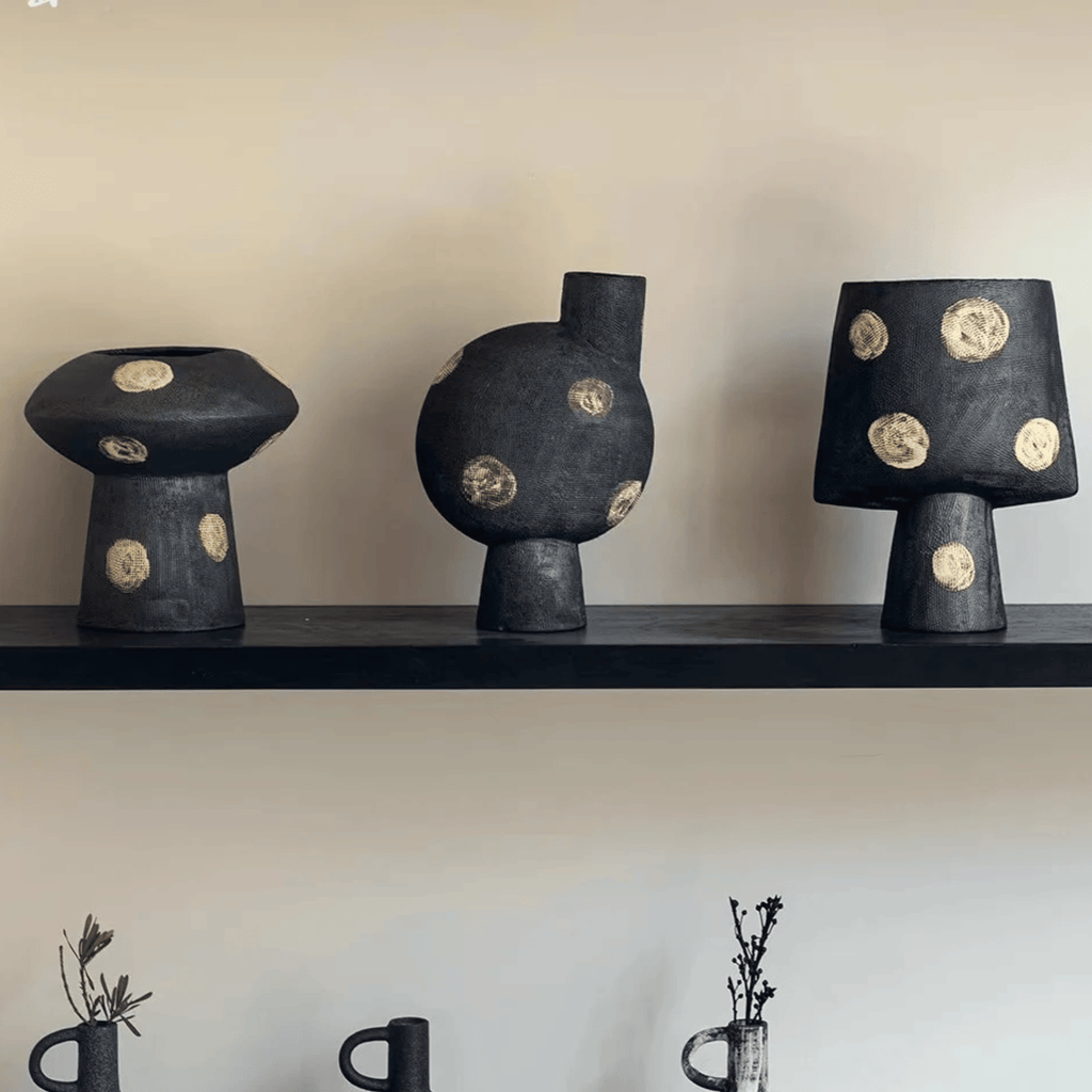 Handmade Polka Dot Ceramic Vase Collection