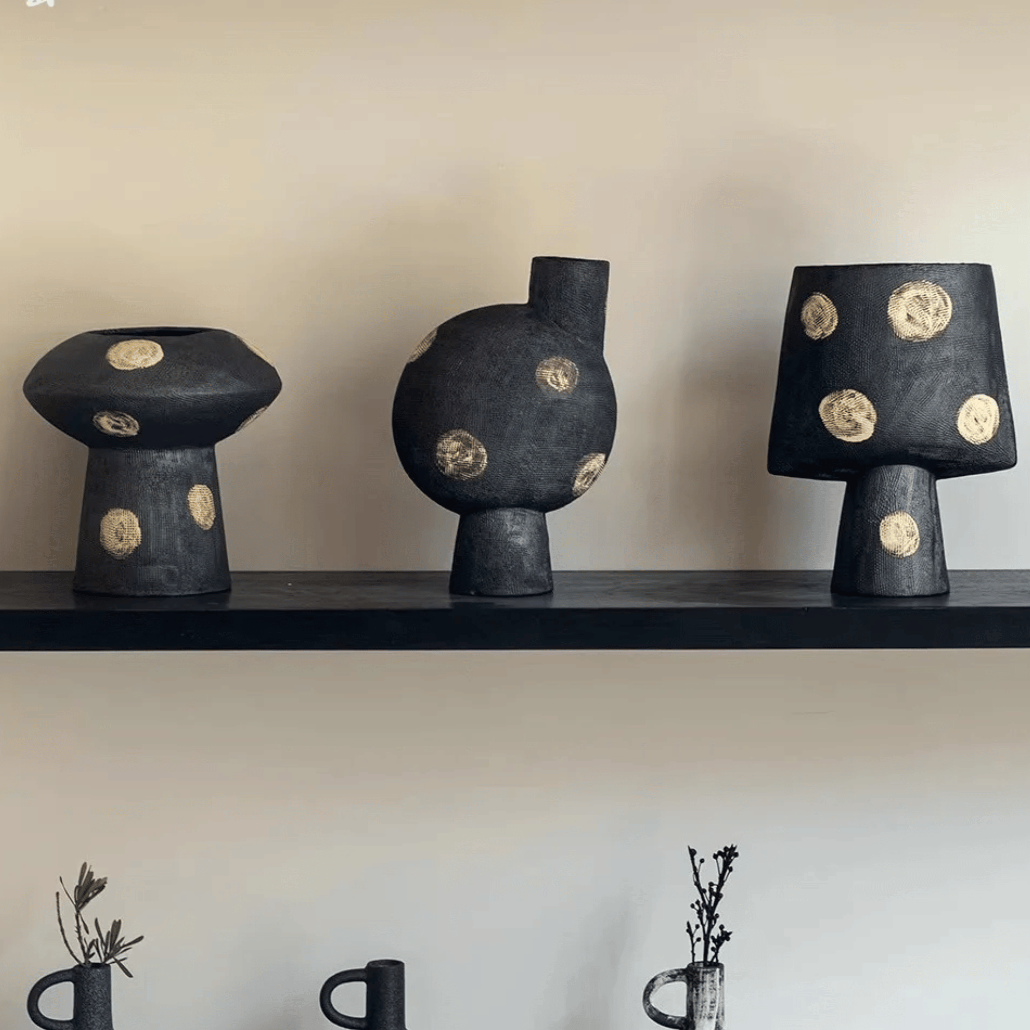 Handmade Polka Dot Ceramic Vase Collection