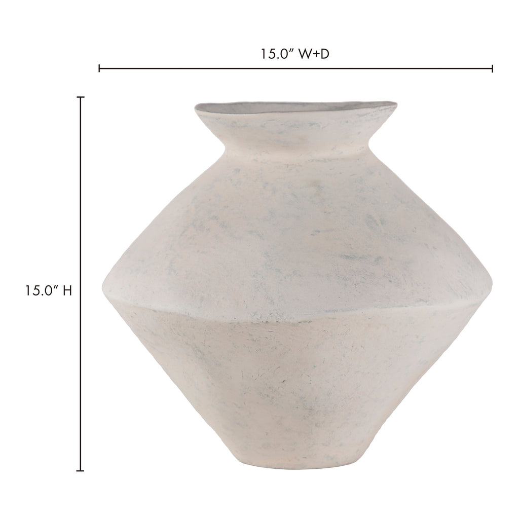 Medium White Sculptural Decorative Vessel