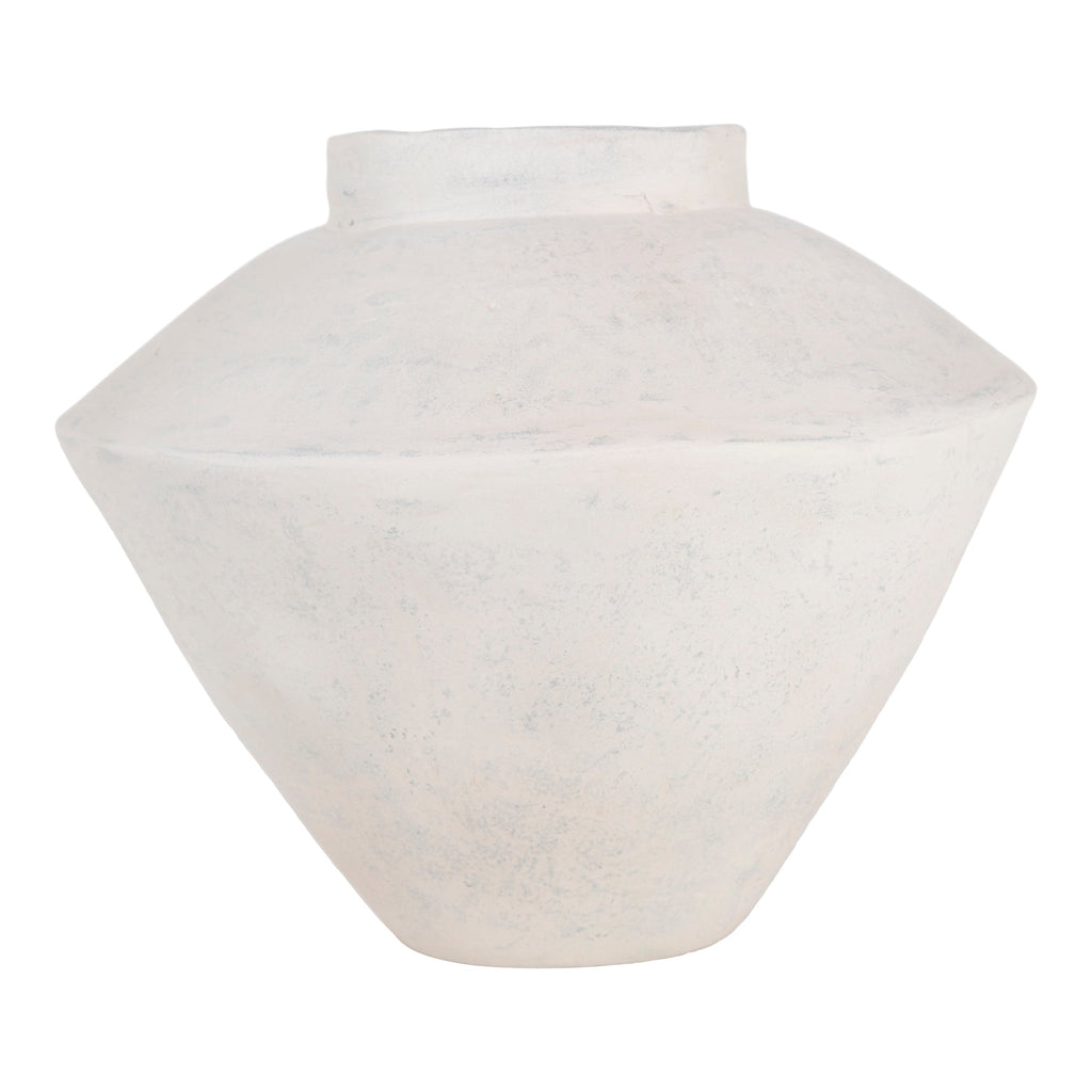 Large Beige Sculptural Decorative Vessel