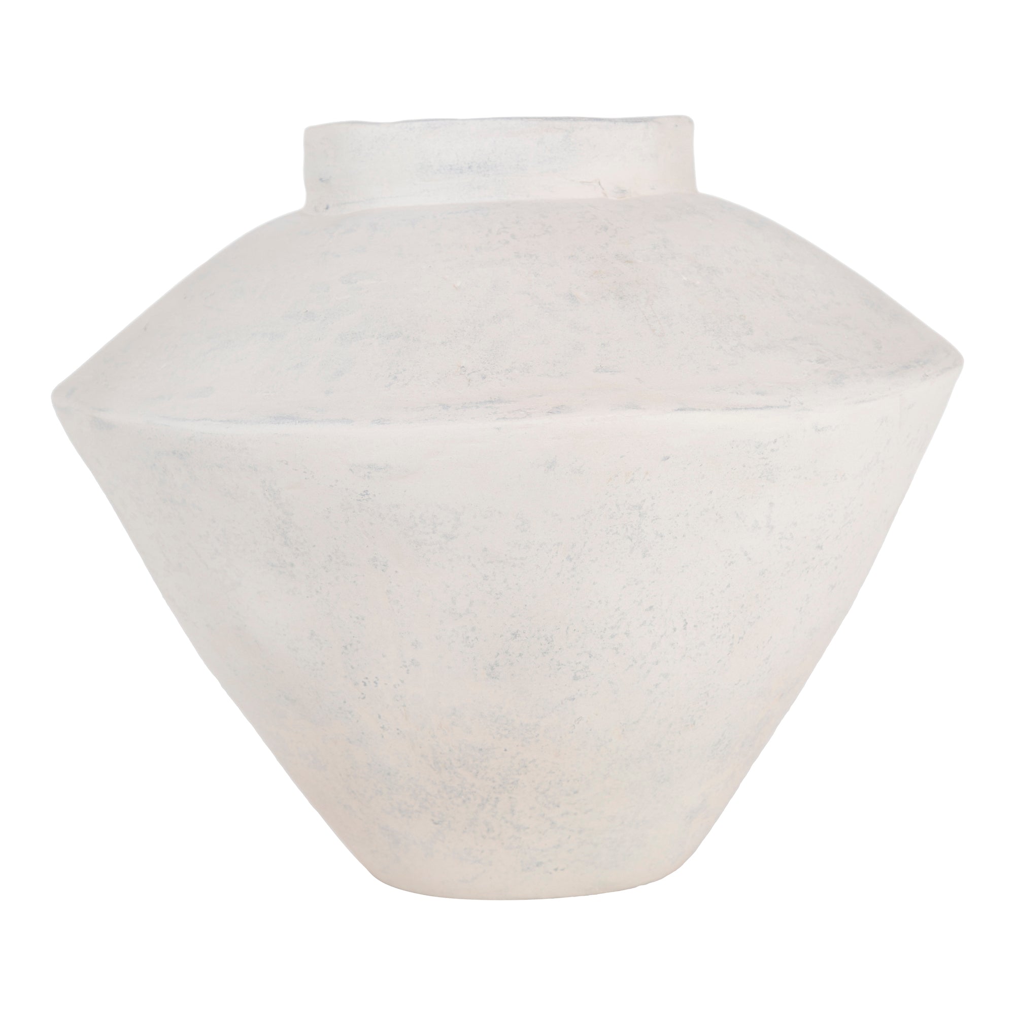 Large Beige Sculptural Decorative Vessel