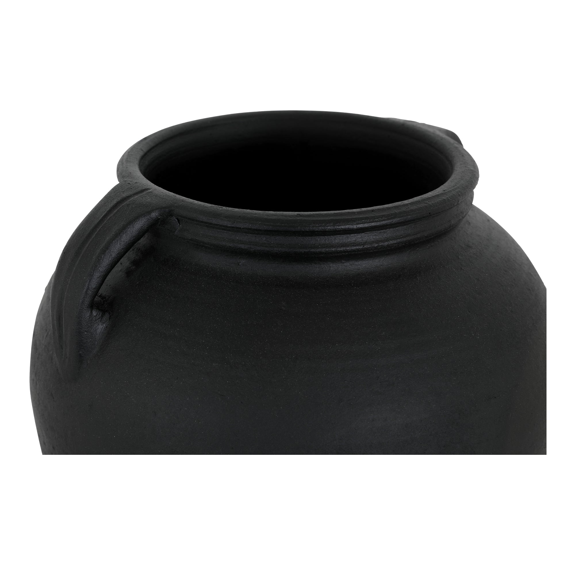 Black Terracotta Handled Vase