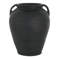 Black Terracotta Handled Vase