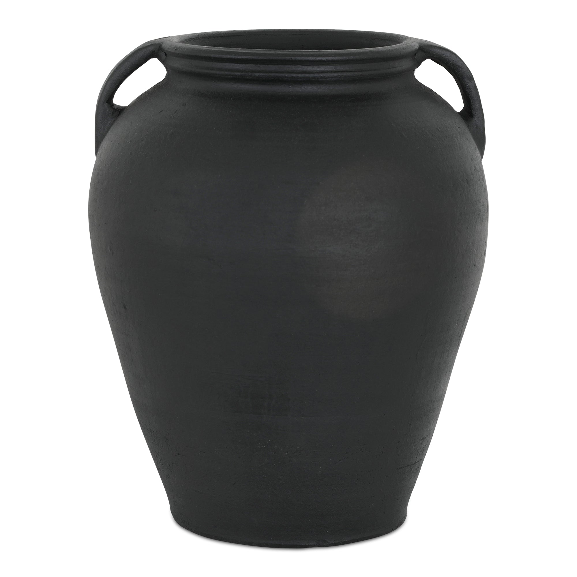 Black Terracotta Handled Vase