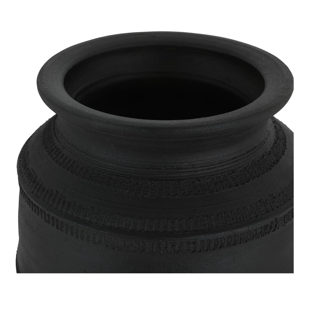 Black Terracotta Decorative Vessel