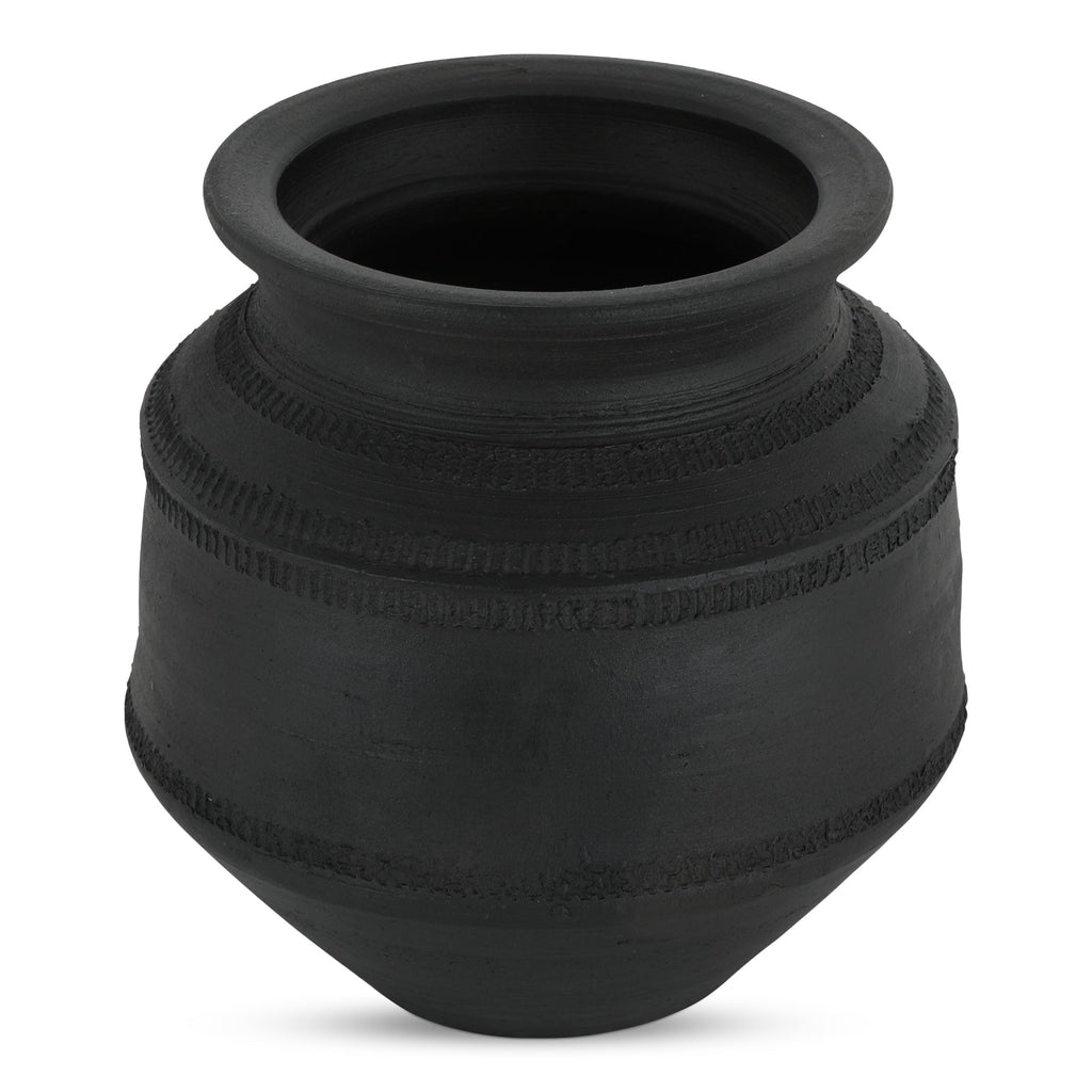 Black Terracotta Decorative Vessel