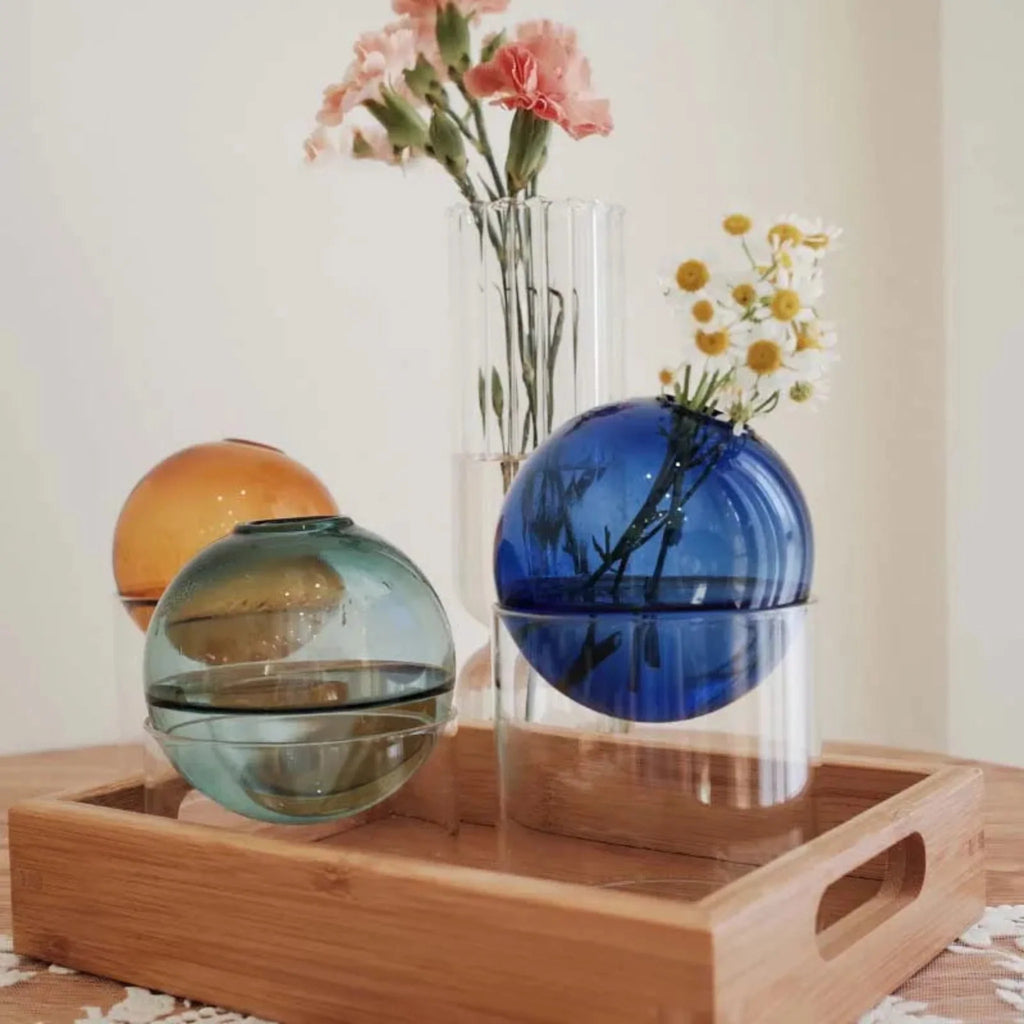 Round Glass Flower Vase
