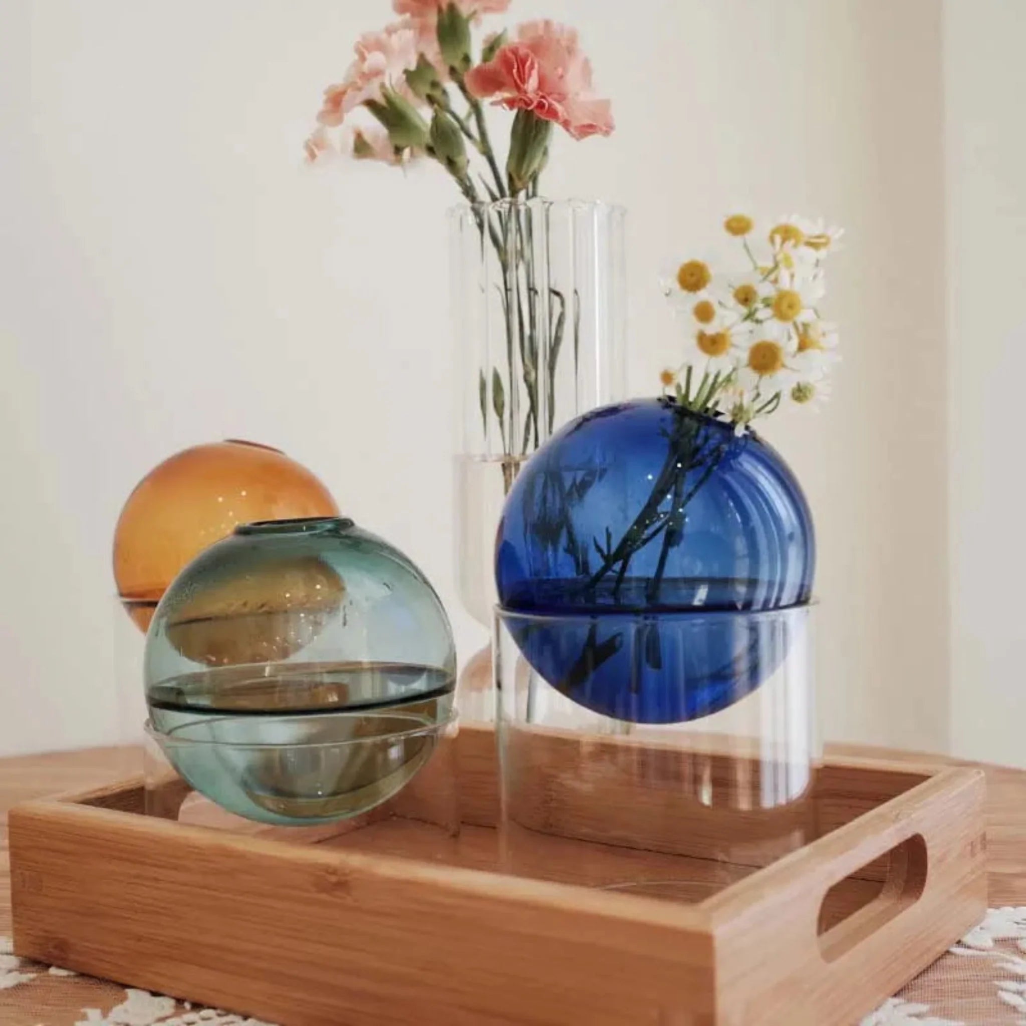 Round Glass Flower Vase