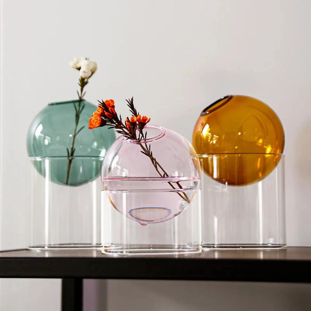 Round Glass Flower Vase