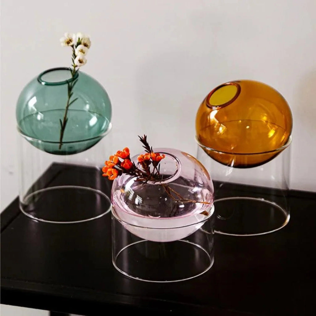 Round Glass Flower Vase