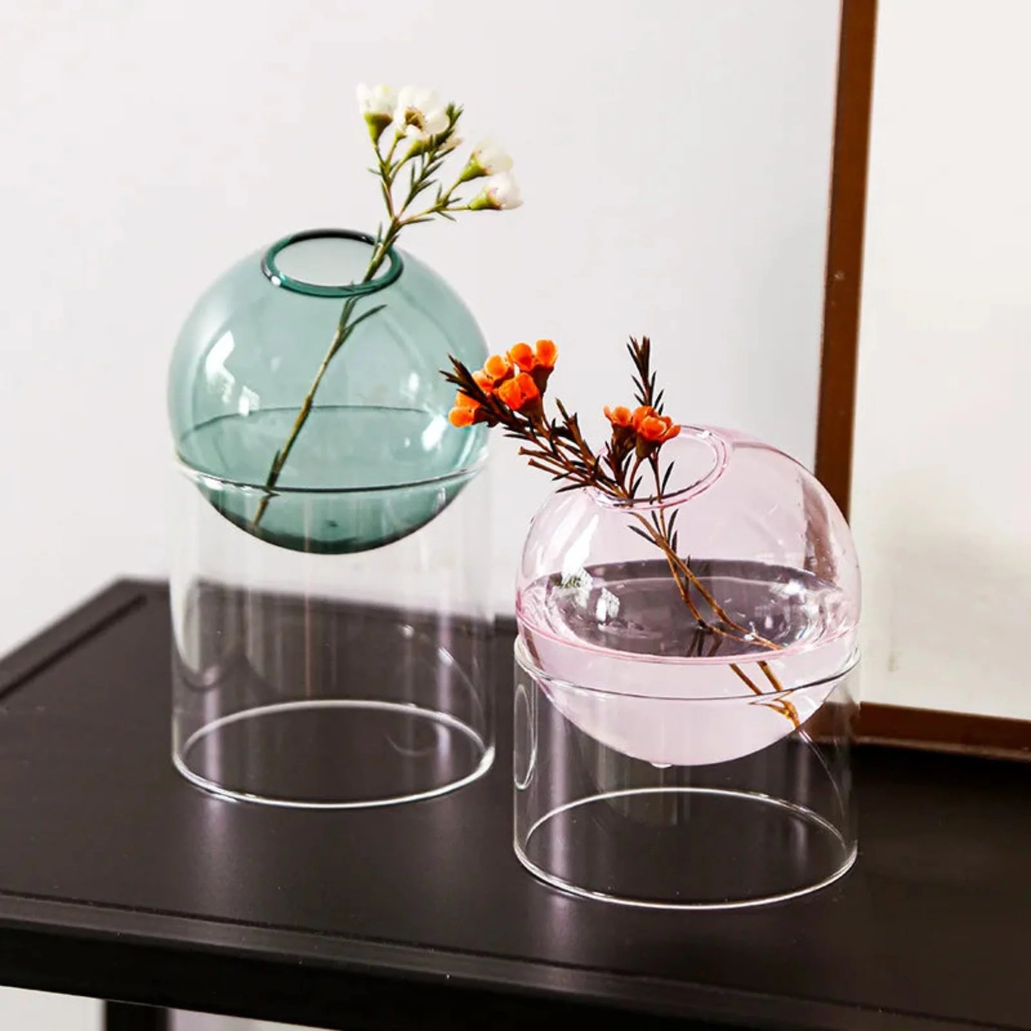 Round Glass Flower Vase