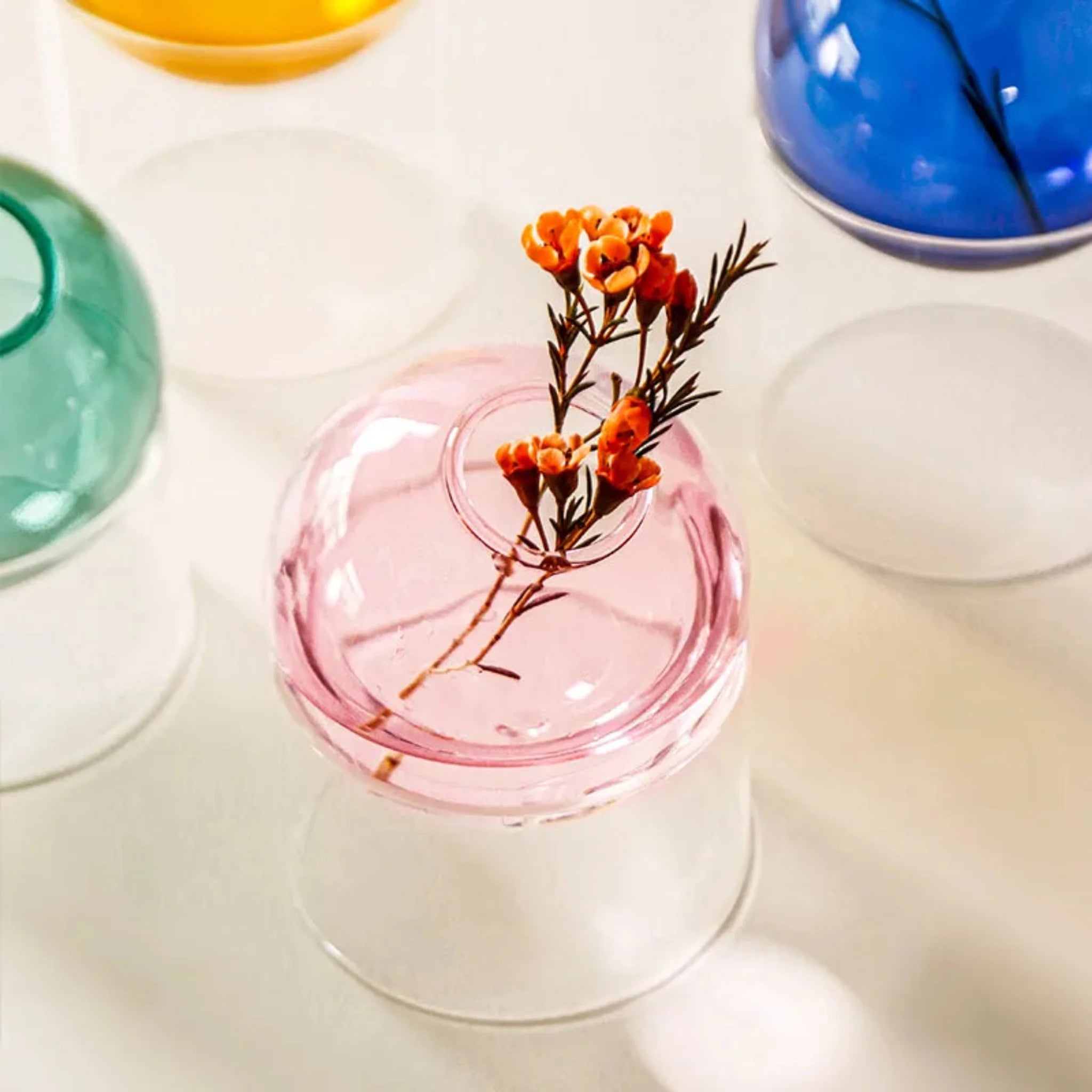 Round Glass Flower Vase
