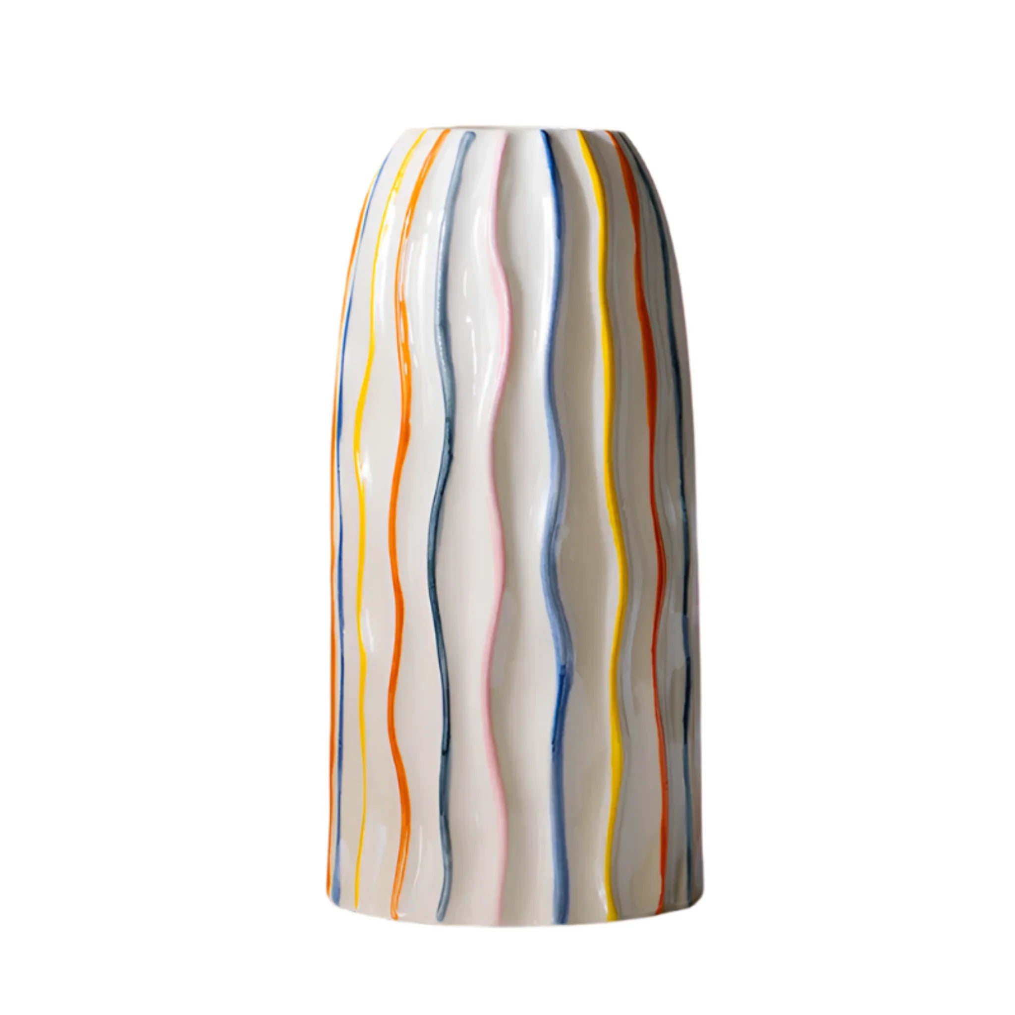 Colorful Striped Ceramic Vase