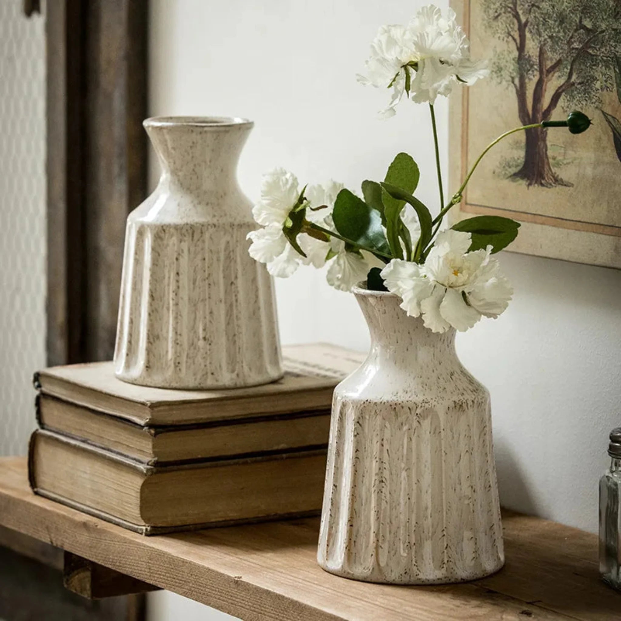 Vintage White Ceramic Vase