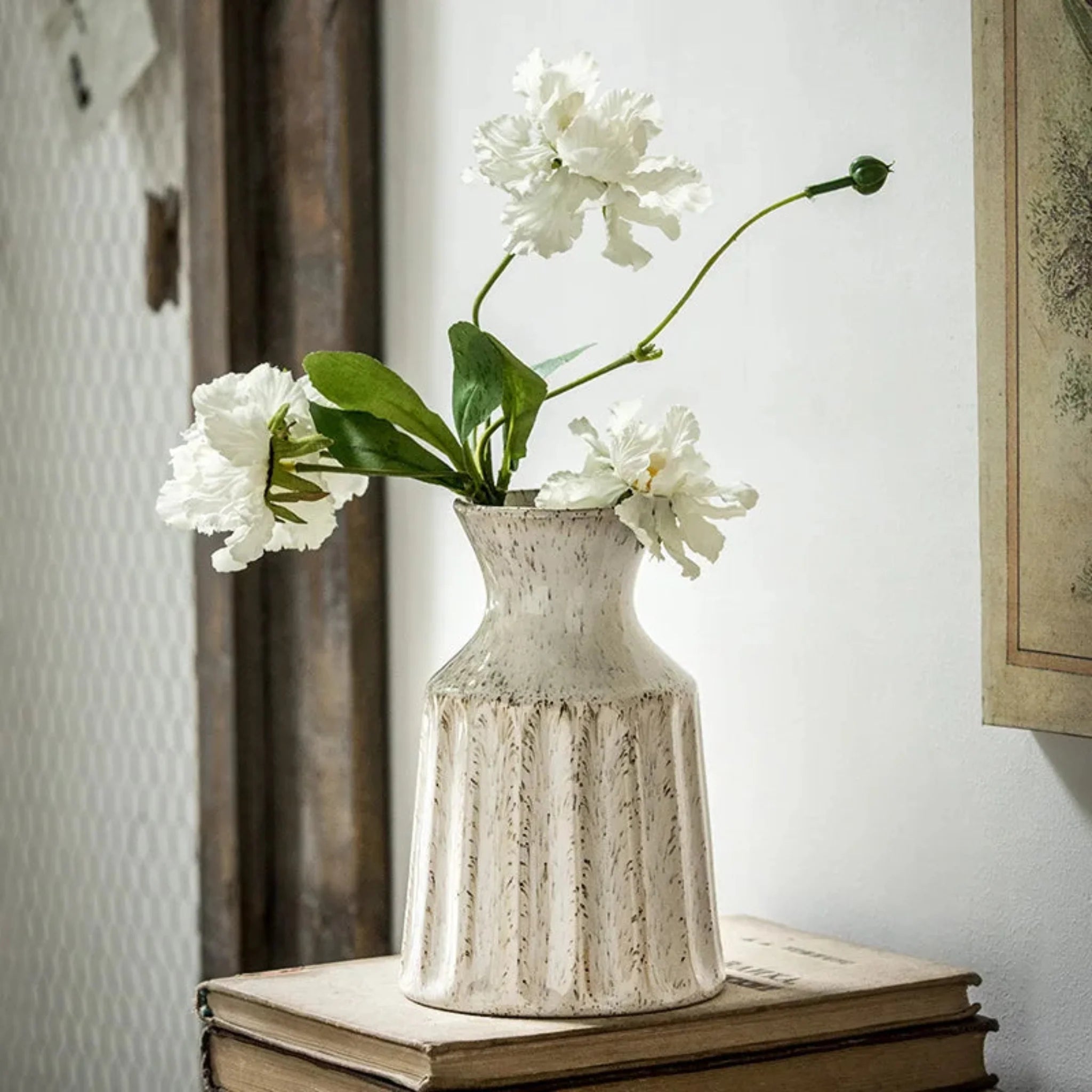 Vintage White Ceramic Vase