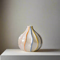 Colorful Striped Ceramic Vase