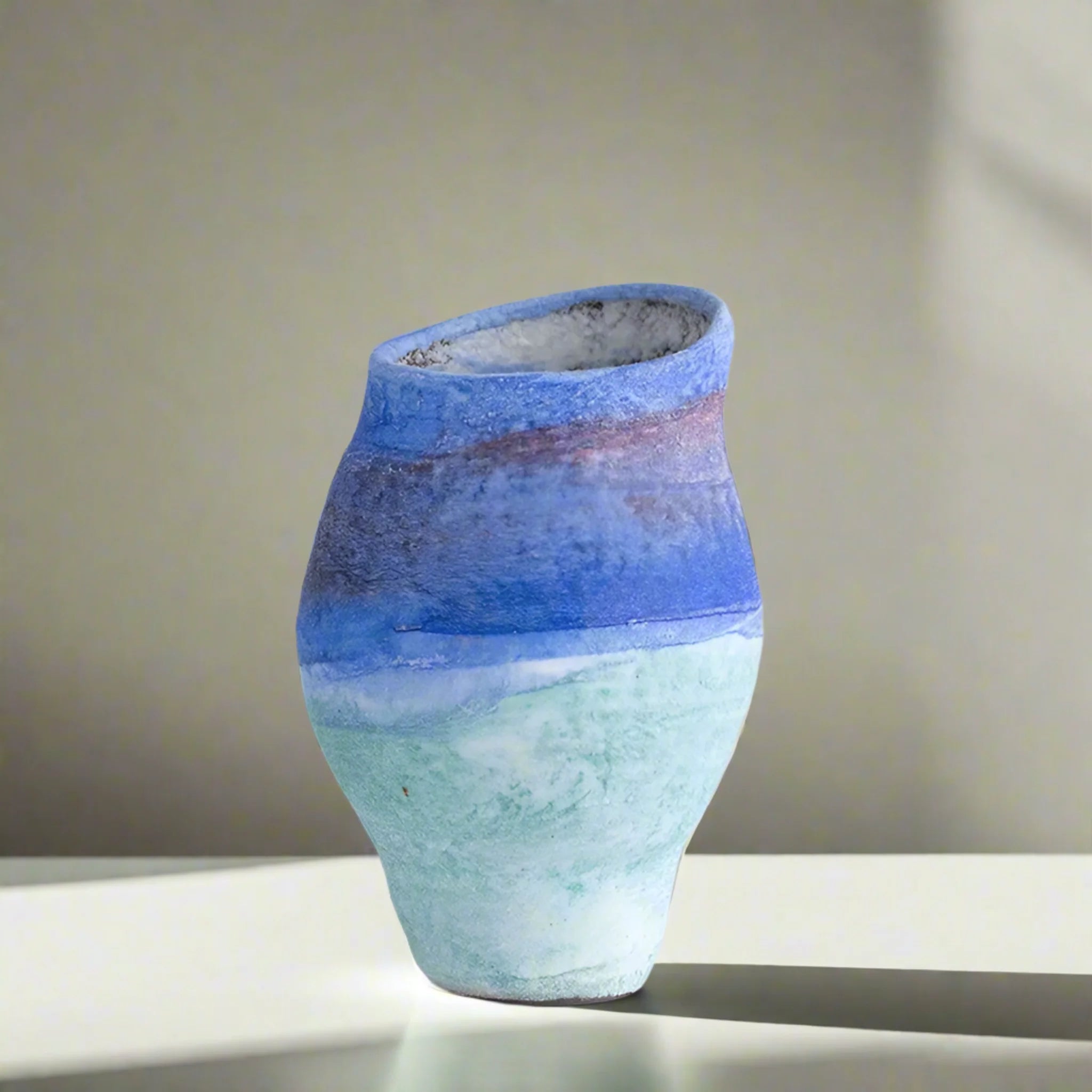 Blue Gradient Ceramic Vase