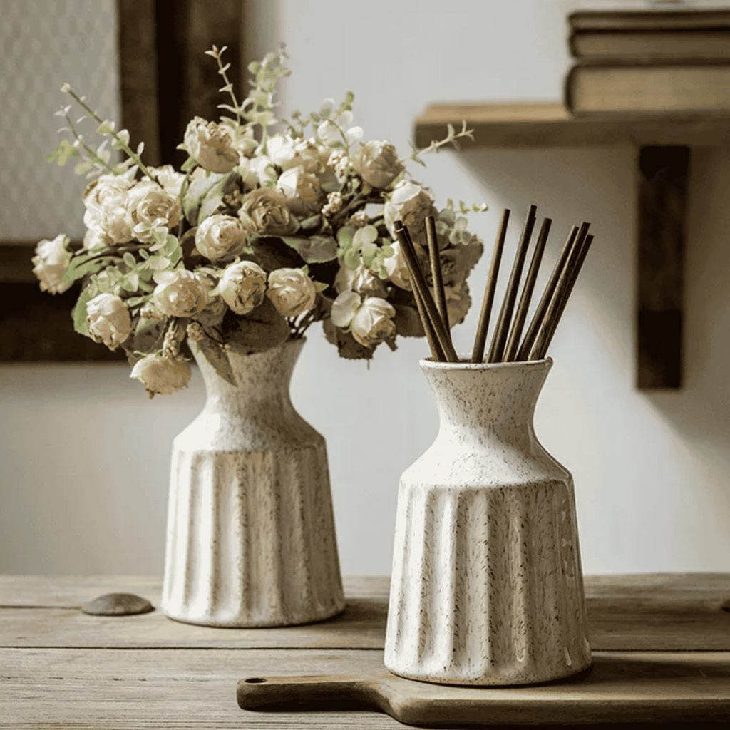 Vintage White Ceramic Vase