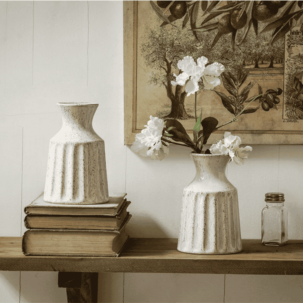 Vintage White Ceramic Vase