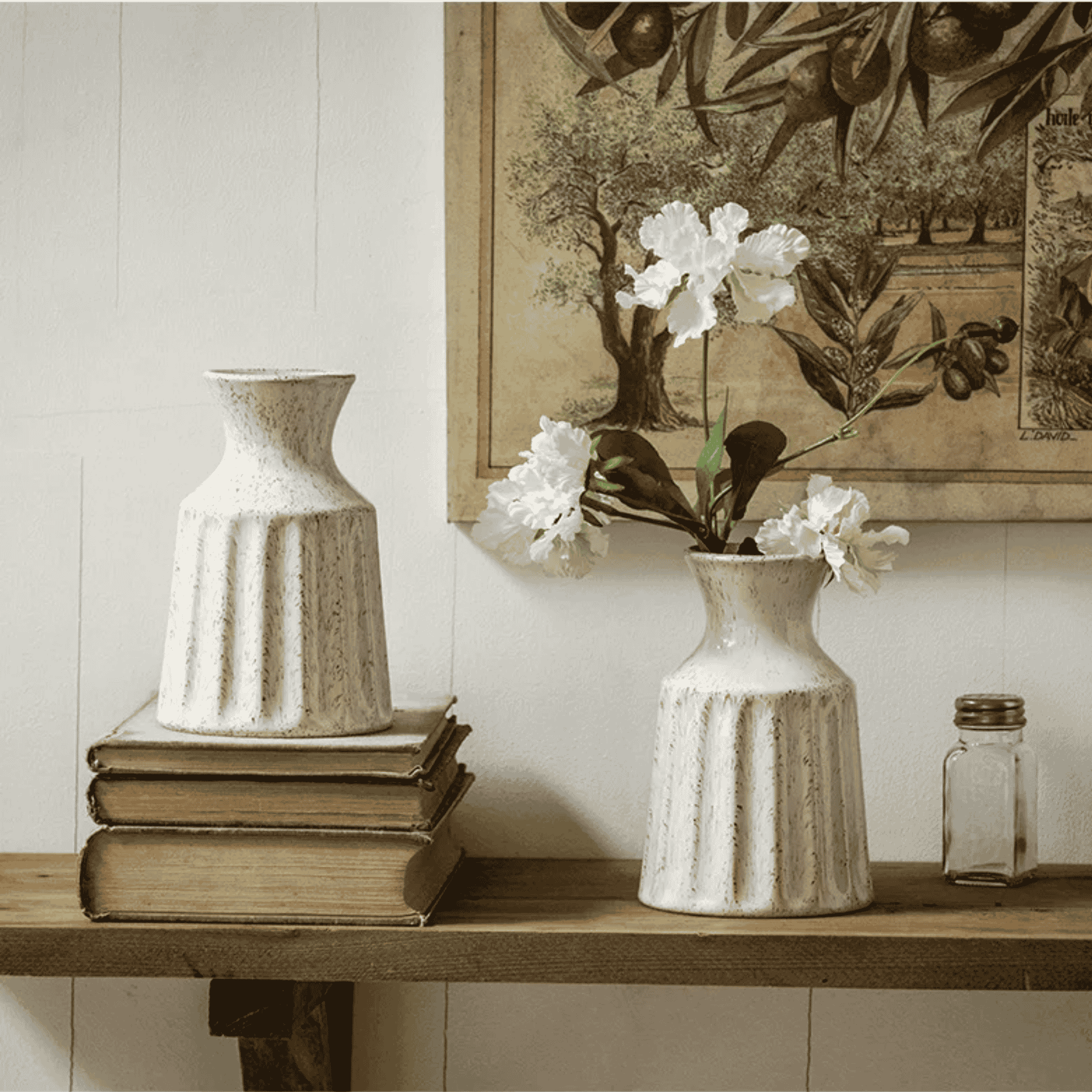 Vintage White Ceramic Vase
