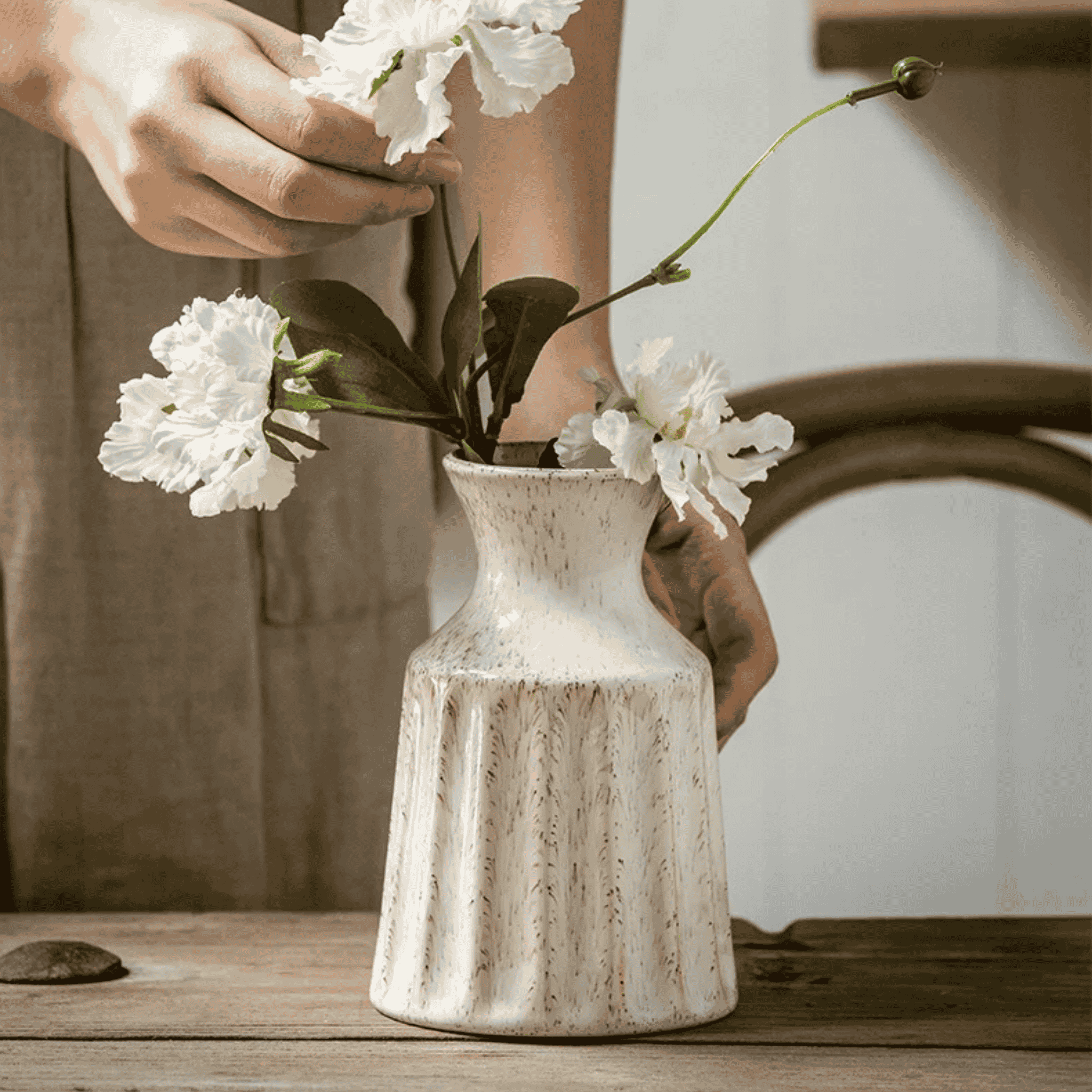Vintage White Ceramic Vase