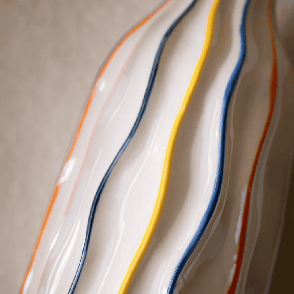 Colorful Striped Ceramic Vase